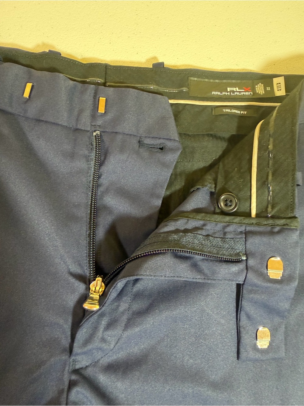 RLX Ralph Lauren Tailored Fit Golf Shorts Navy Size 32 Performance NWOT - Picture 7 of 12